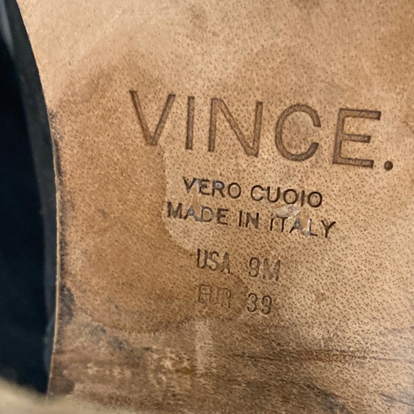 Vince. || Easton Heeled Ankle Booties Nubuck Leather Black 39 US 9 - Picture 6 of 8